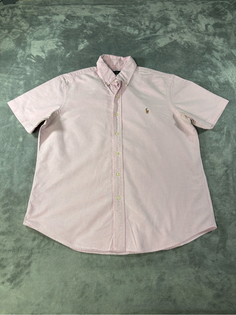 Ralph Lauren Light Pink Short Sleeve Button-Down Oxford Shirt